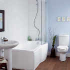 White Bathroom Suite with Shower bath